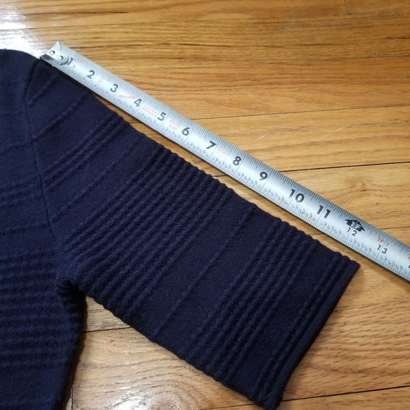 Vince Camuto Knit Fit & Flare Round Neck Small Half Sleeve Navy Blue Dre… - Picture 8 of 11